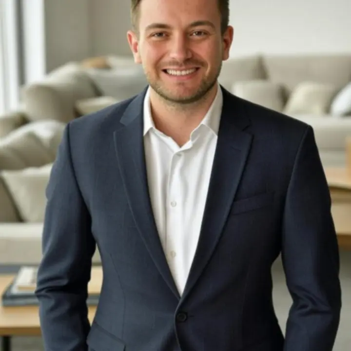 Mężczyzna prezentujący stylizację MeskiStyl podczas eleganckiego wydarzenia