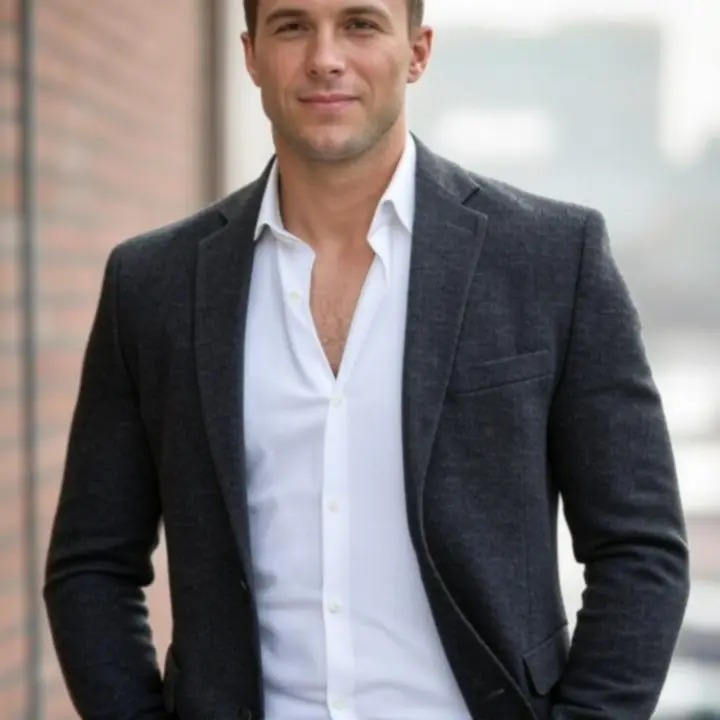 Elegancko ubrany mężczyzna prezentujący nowoczesny styl MeskiStyl